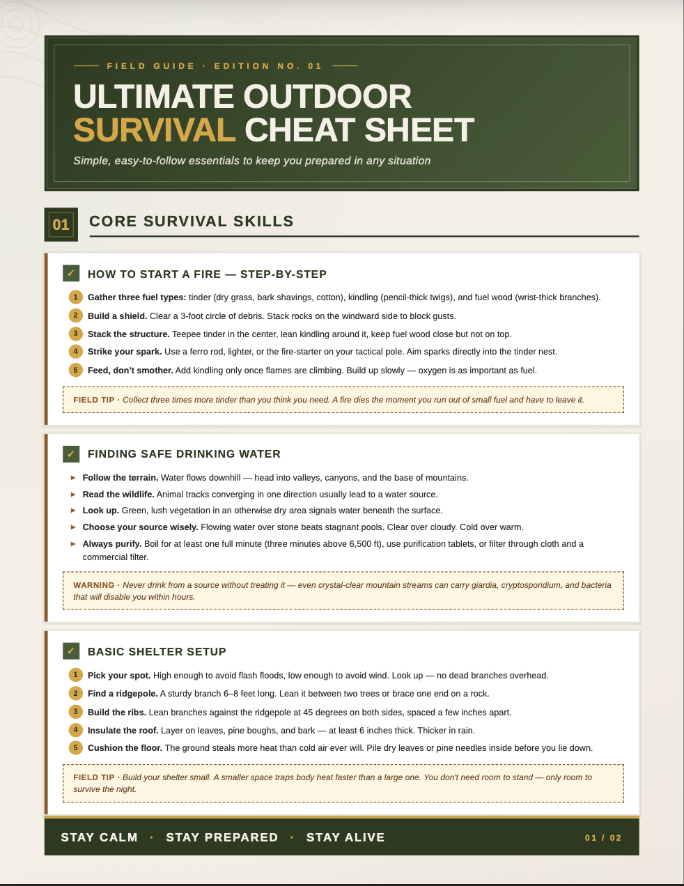 Survival Cheat Sheet