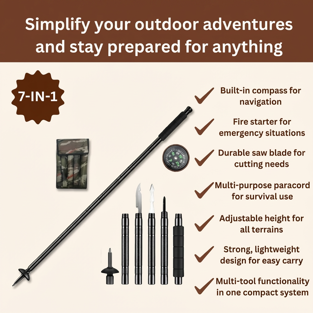 7-in-1 Tactical Trekking Pole